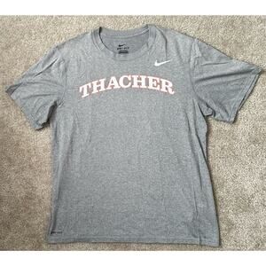 Nike Shirt Gray Swoosh Thatcher Dri Fit Short Sleeve T-shirt Men’s Size Large